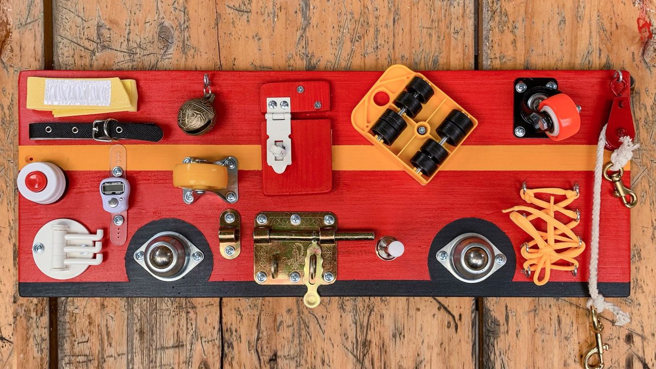 busy board baby loves the bus activity board sensory board for a 9mo old baby