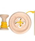 wooden lacing toy oversized button spool and needle for babies and toddlers