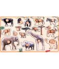 peg puzzle with the realistic african animals convenient handles great for babies and toddlers