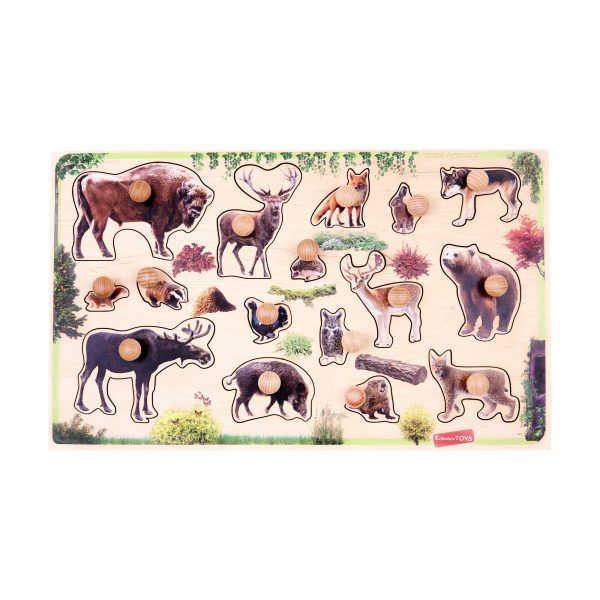 forest animals peg puzzle educational toy for kids