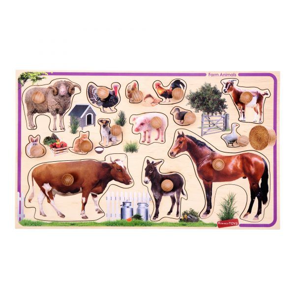 farm animals peg puzzle for children educational montessori toy
