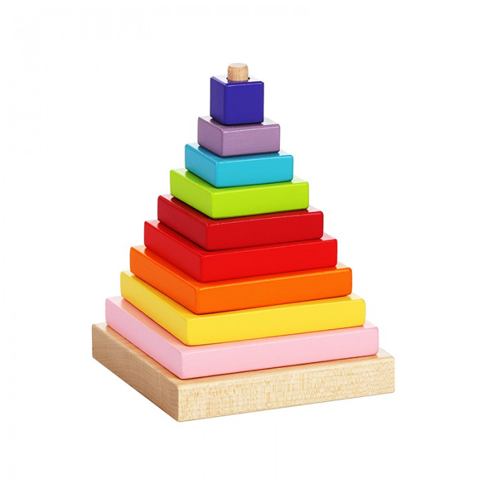 wooden square pyramid educational toys wooden pyramid eco friendly
